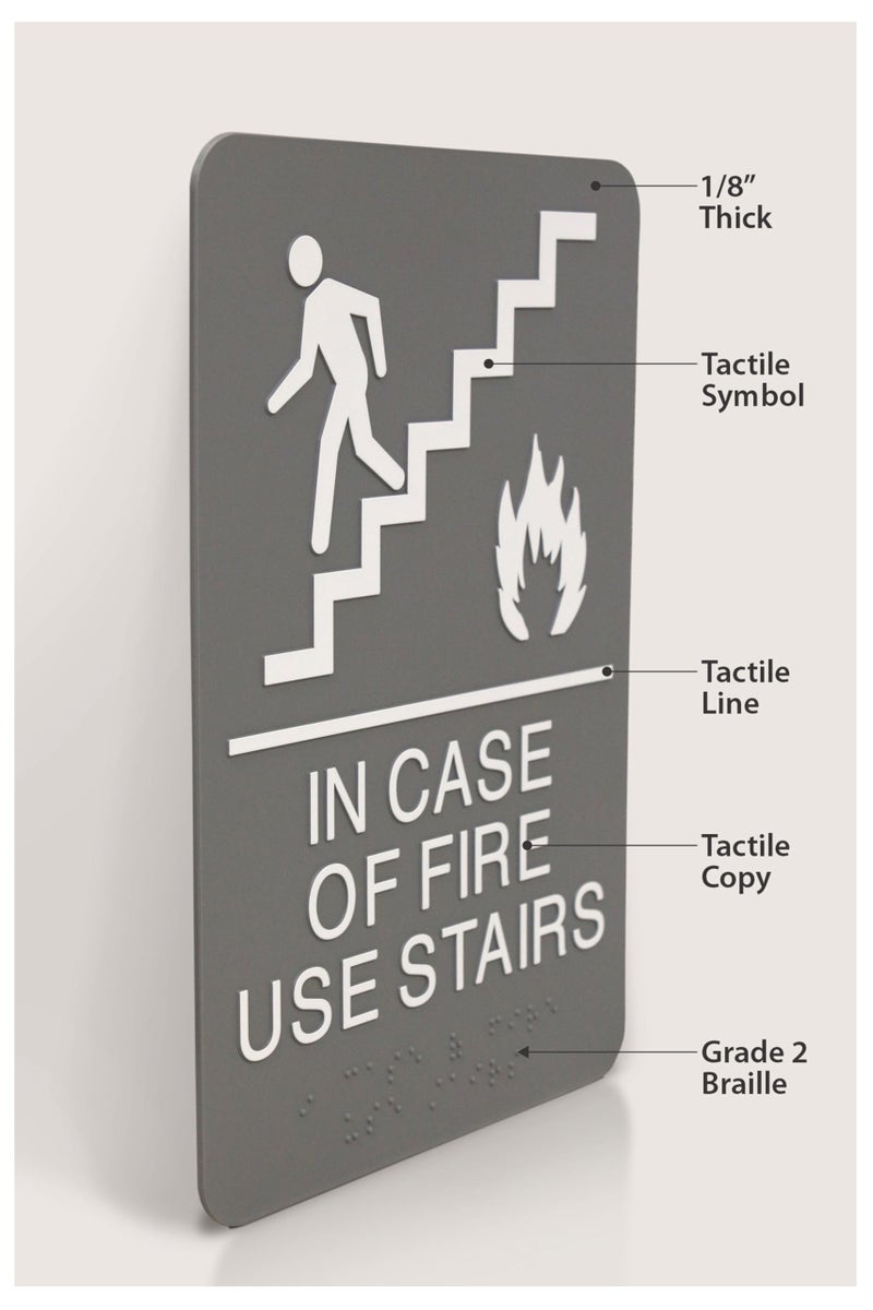 HeadLine ADA Plastic Fire Use Stairs Sign - Image 4